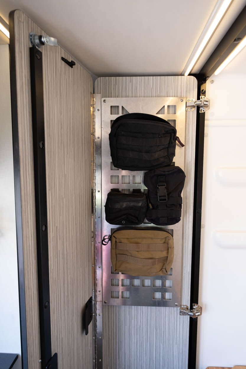 The Original Revel Shower Door MOLLE Panel by FreedomVanGo
