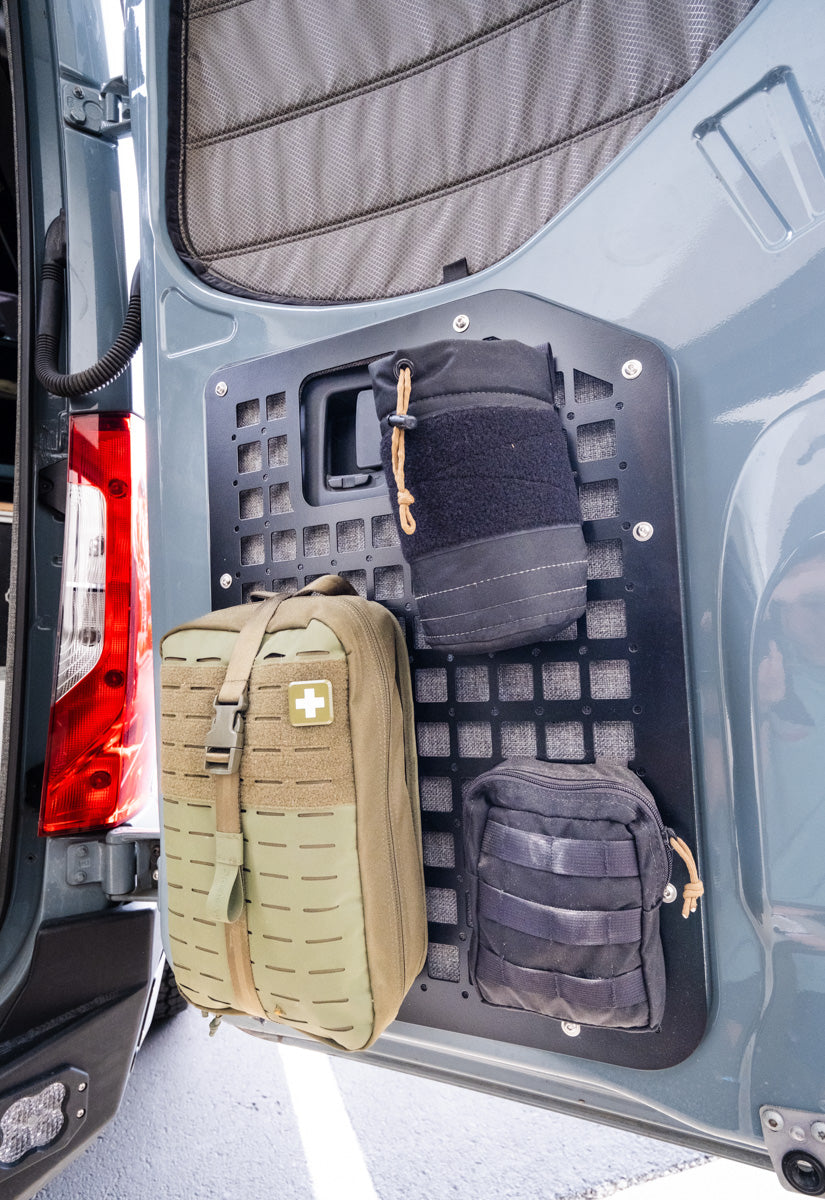 The Original Rear Door Modular MOLLE Storage Panel for Mercedes Sprinter (2019+) by FreedomVanGo
