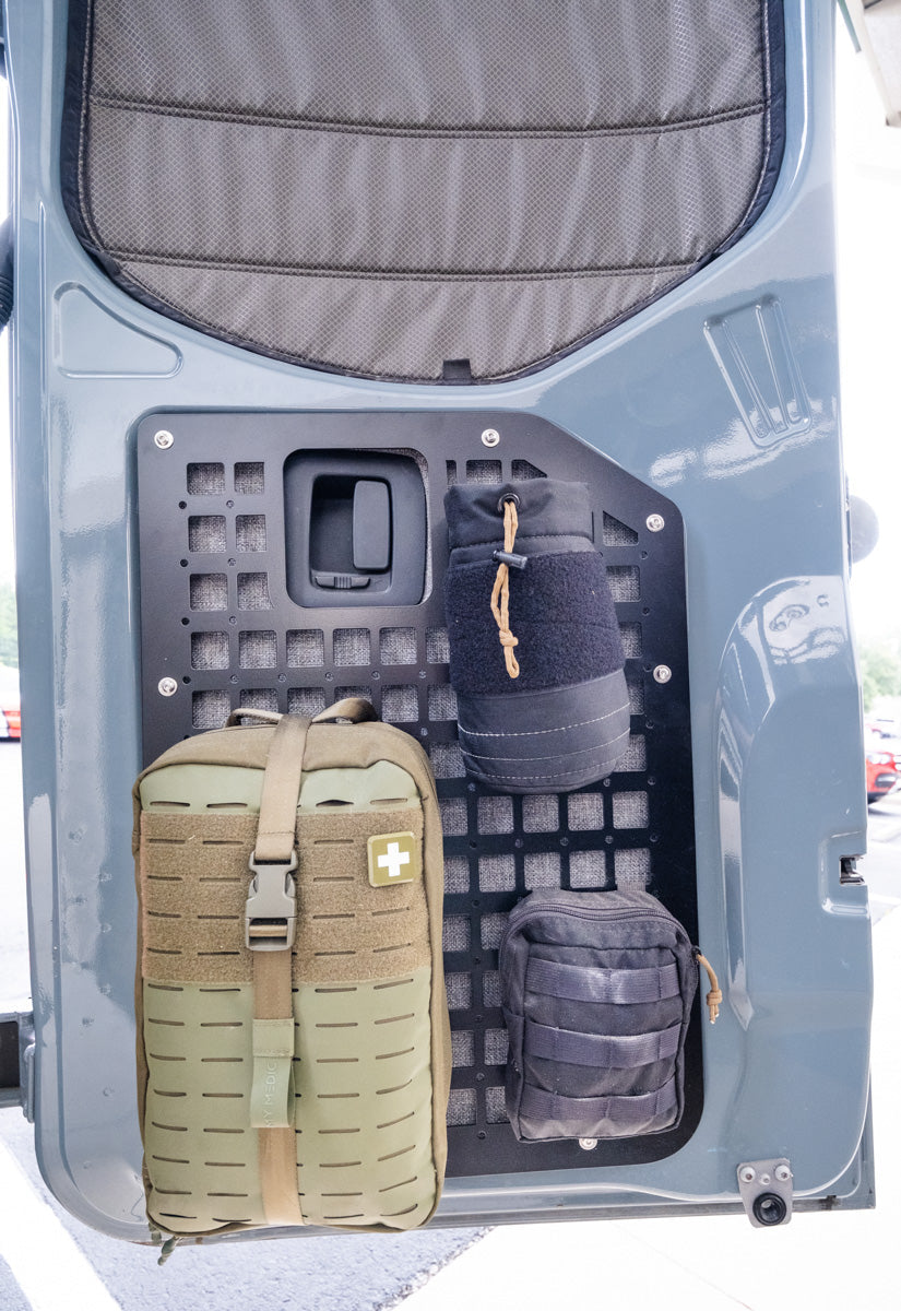 The Original Rear Door Modular MOLLE Storage Panel for Mercedes Sprinter (2019+) by FreedomVanGo